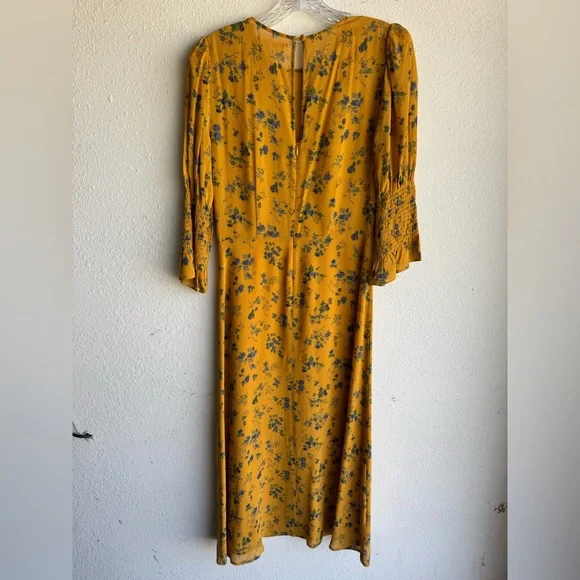 NWOT REFORMATION Carolena Floral-Print Georgette Midi Dress - Picture 5 of 7